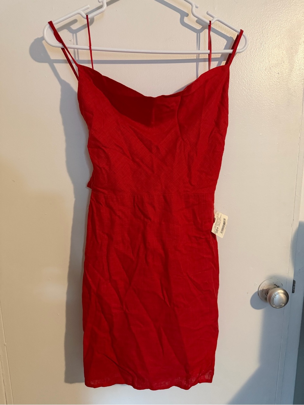 The Impeccable Pig Red Spaghetti-Strap Mini Dress